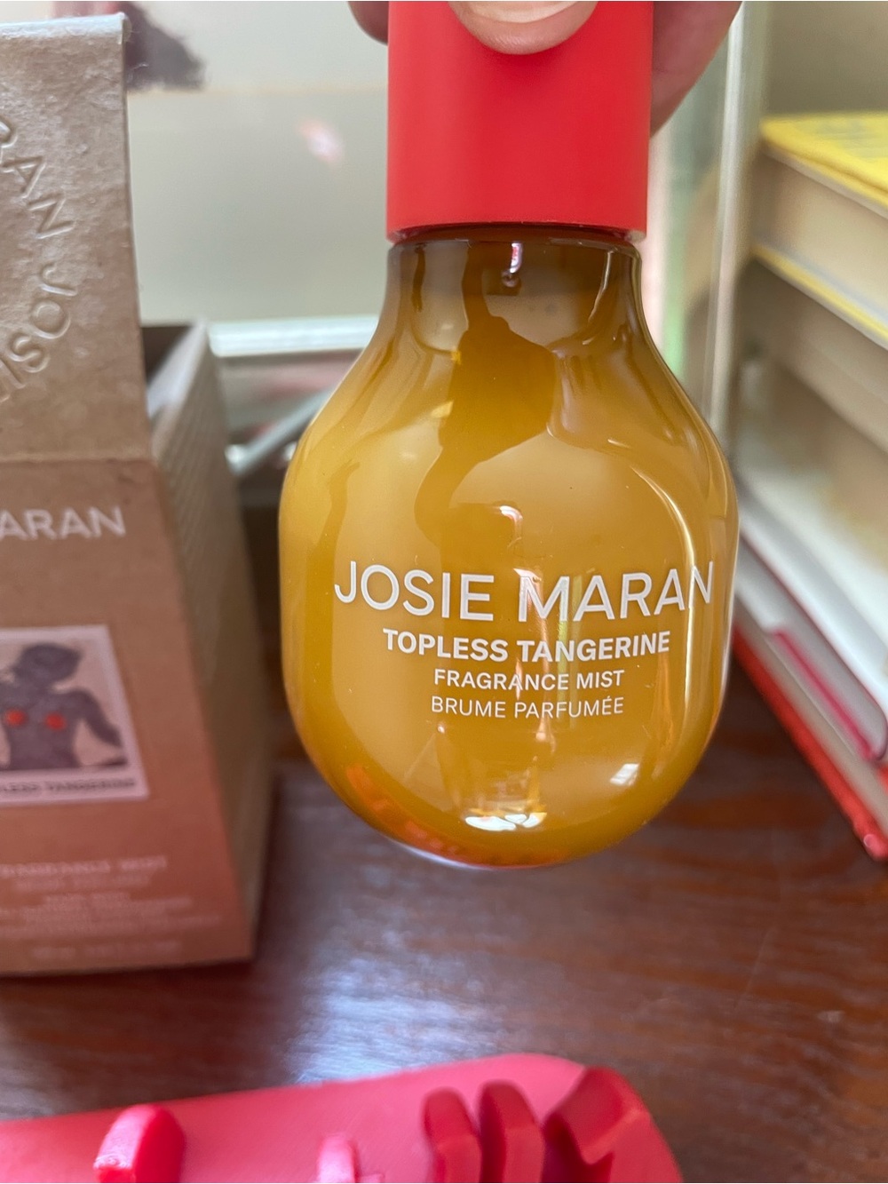 NIB- JOSIE MARAN Topless Tangerine Fragrance Mist - Brown & Red Accents - Picture 2 of 7